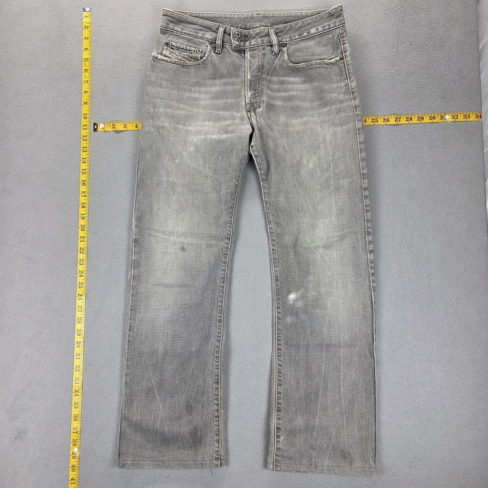 Diesel Jeans Mens 30x32 Gray Rabox Regular Straight Button Fly Made Italy 00754